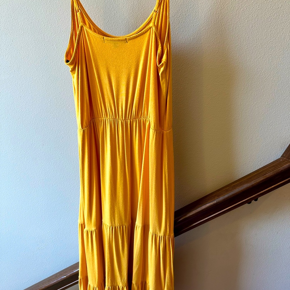 Yellow maxi Gibson dress, size Small